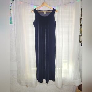 Apostrophe Black Velvet Dress Small Made In USA Stretch Dark Romantic Gothic Y2K